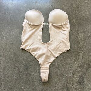 Strapless backless Shapewear Bodysuit nude